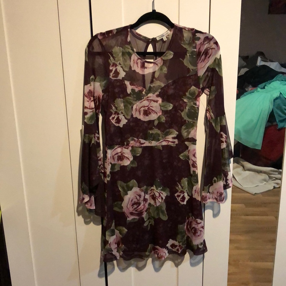 Burgundy/Purple Floral Dress (Short)